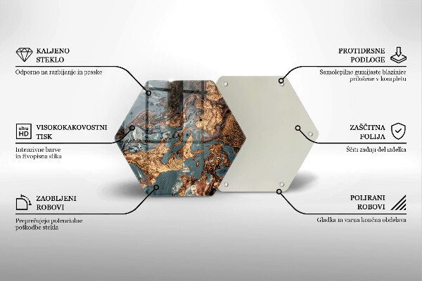 Tábua cozinha Estrutura de rocha dourada