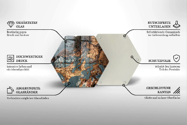 Tábua cozinha Estrutura de rocha dourada