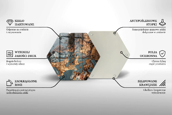 Tábua cozinha Estrutura de rocha dourada