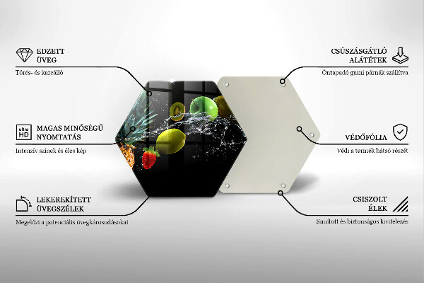 Tábua de vidro Fruta na água