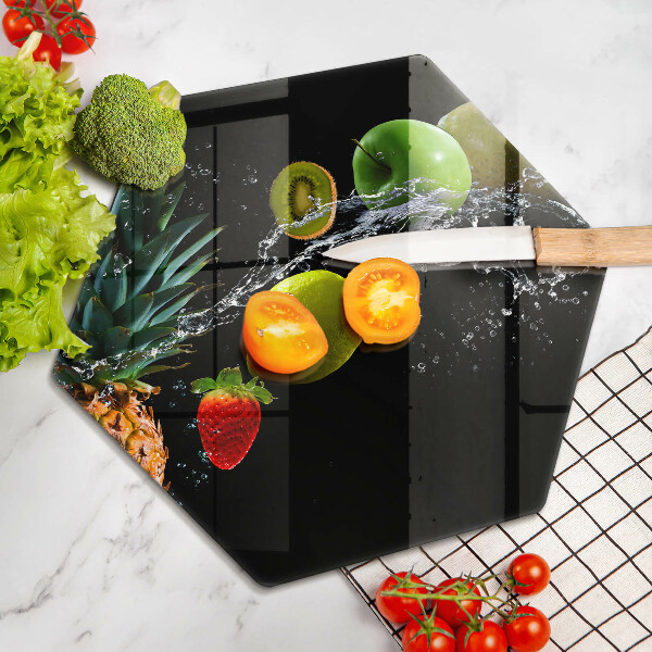 Tábua de vidro Fruta na água