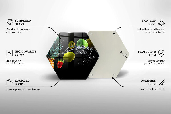 Tábua de vidro Fruta na água