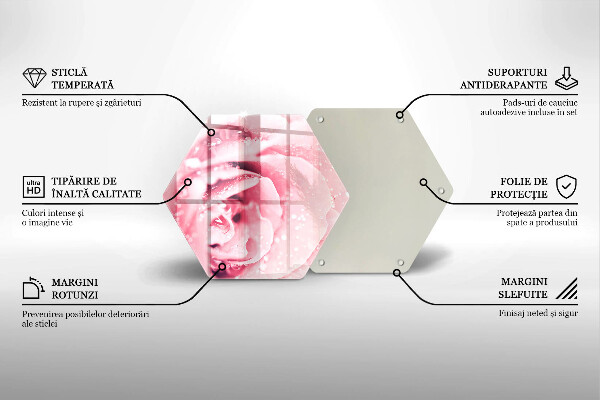 Tábua para corte Gotas de orvalho e flor de rosa