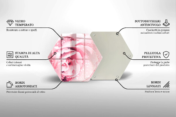 Tábua para corte Gotas de orvalho e flor de rosa