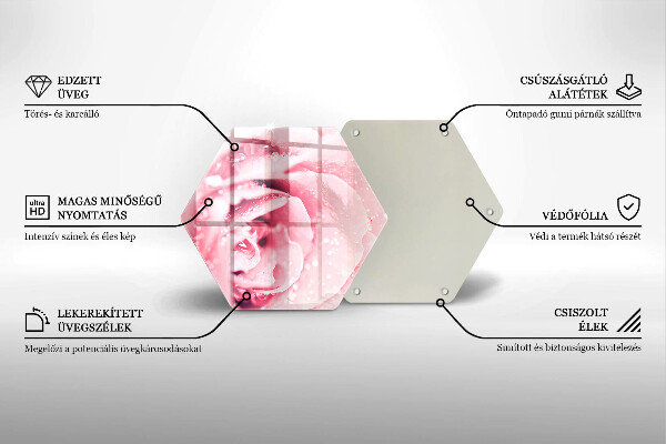 Tábua para corte Gotas de orvalho e flor de rosa