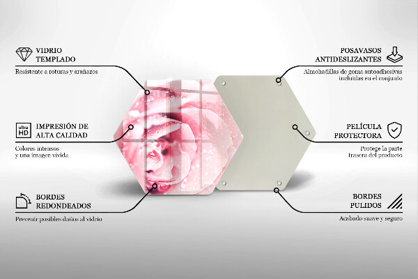 Tábua para corte Gotas de orvalho e flor de rosa
