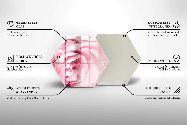 Tábua para corte Gotas de orvalho e flor de rosa