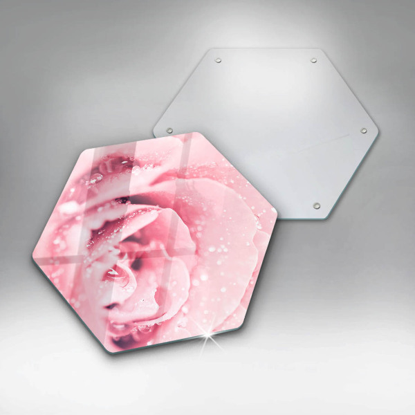 Tábua para corte Gotas de orvalho e flor de rosa