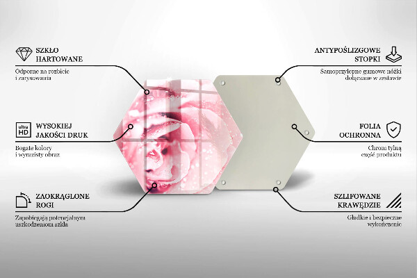 Tábua para corte Gotas de orvalho e flor de rosa