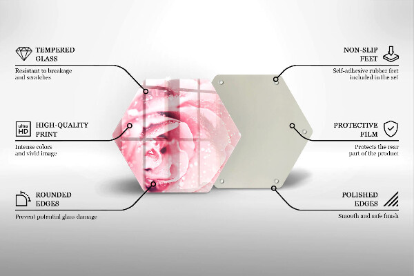 Tábua para corte Gotas de orvalho e flor de rosa