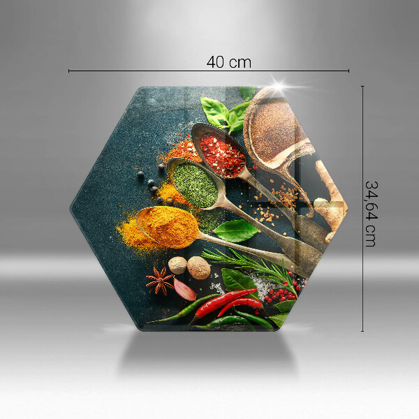 Tábua de corte de vidro Colheres de tempero de cozinha