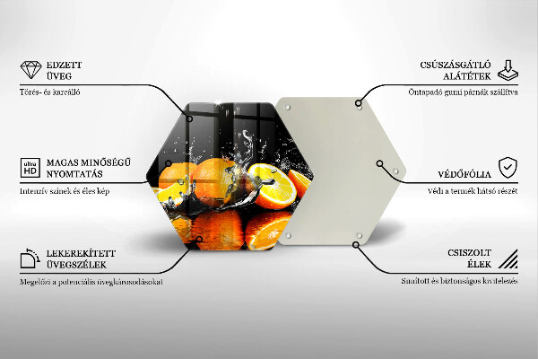 Tábua de corte de vidro Fruta laranja suculenta
