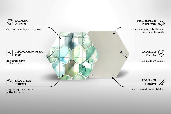 Tábua de corte Hexágonos em aquarela