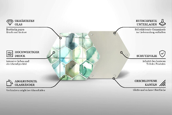 Tábua de corte Hexágonos em aquarela
