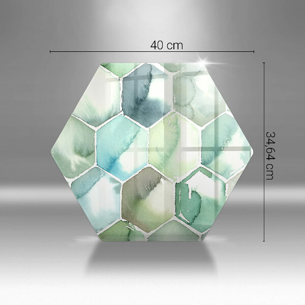 Tábua de corte Hexágonos em aquarela