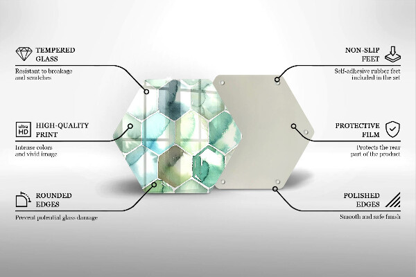 Tábua de corte Hexágonos em aquarela