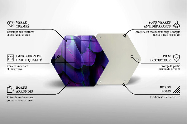 Tábua de vidro Penas de neon