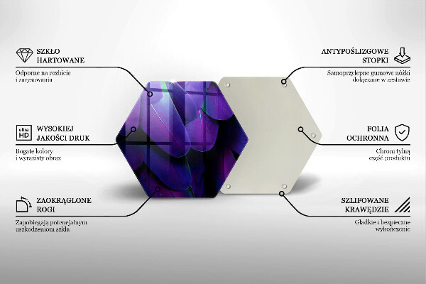 Tábua de vidro Penas de neon