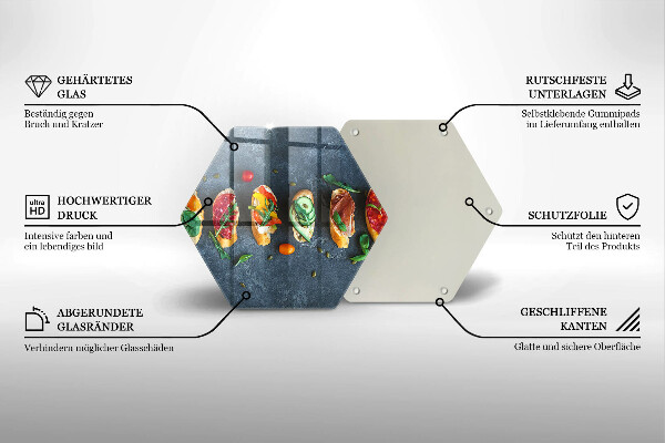 Tábua para cozinha Sanduíches coloridos