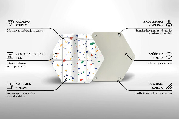 Tábua de cortar de vidro Grés colorido