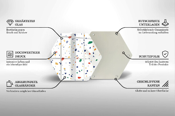 Tábua de cortar de vidro Grés colorido