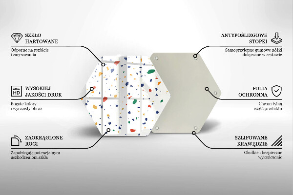 Tábua de cortar de vidro Grés colorido