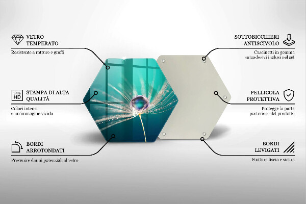 Tábua de vidro Orvalho em um dente-de-leão