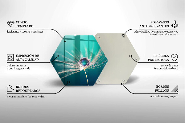 Tábua de vidro Orvalho em um dente-de-leão