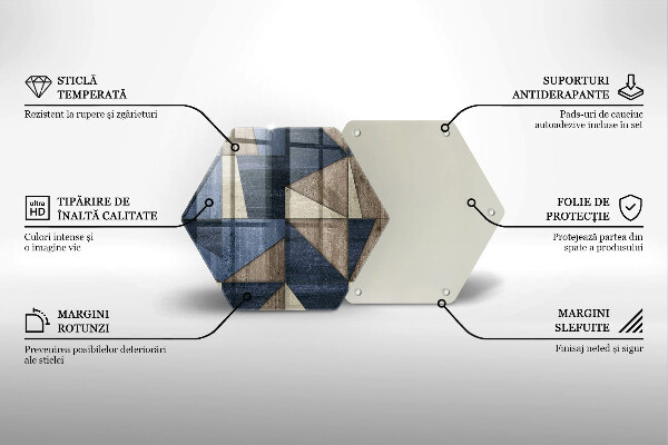 Tábua de corte de vidro Abstração geométrica