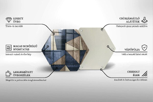 Tábua de corte de vidro Abstração geométrica