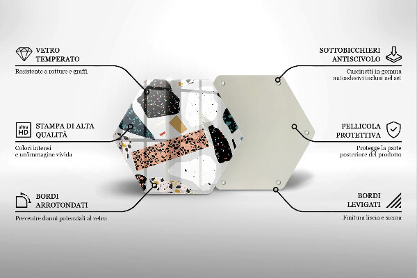 Tábua de corte de vidro Pedra de porcelana