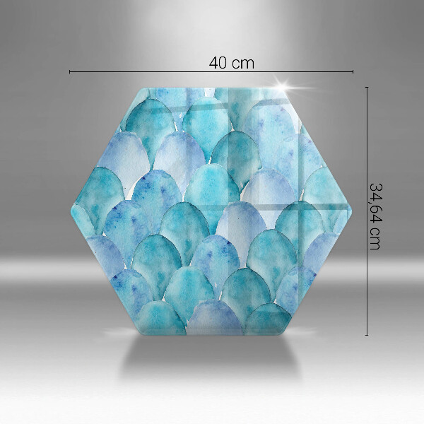 Tábua de cortar de vidro Escamas de aquarela