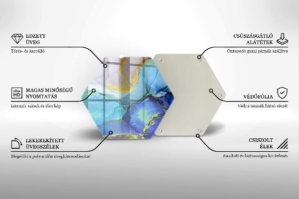 Tábua de cortar alimentos Ouro em pedra rachada