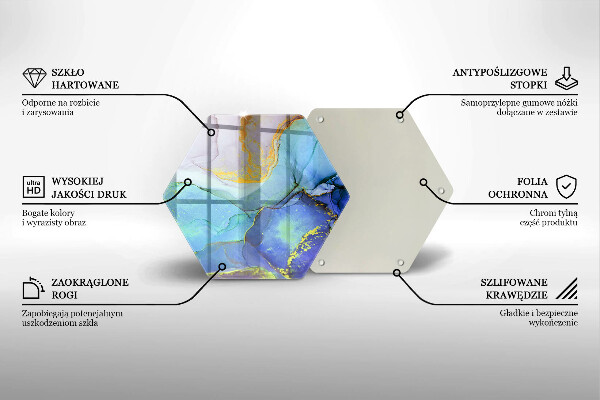 Tábua de cortar alimentos Ouro em pedra rachada