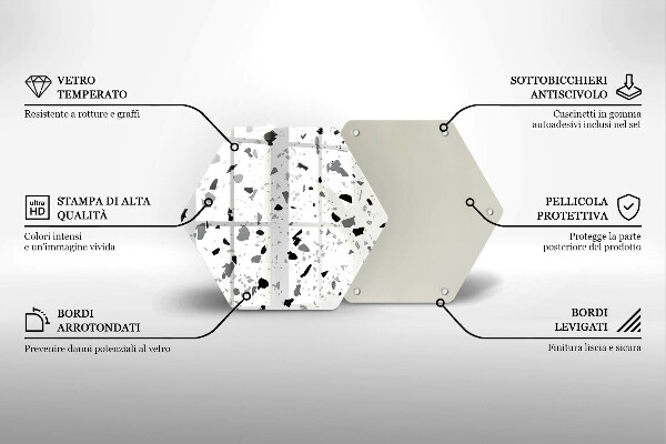 Tábua de vidro Grés decorativo