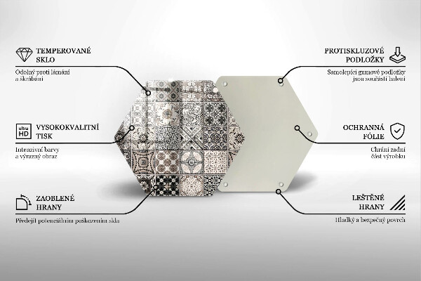 Tábua de corte de vidro Azulejos decorativos