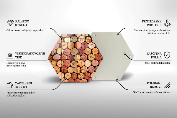 Tábua de cortar alimentos Padrão de rolhas de vinho