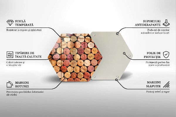 Tábua de cortar alimentos Padrão de rolhas de vinho