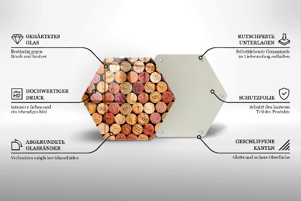 Tábua de cortar alimentos Padrão de rolhas de vinho