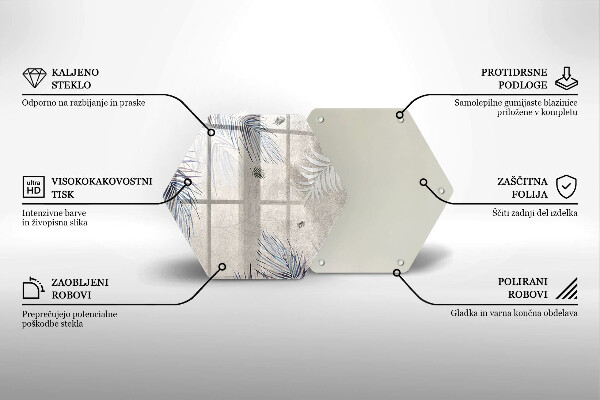 Tábua de vidro Folhas sutis