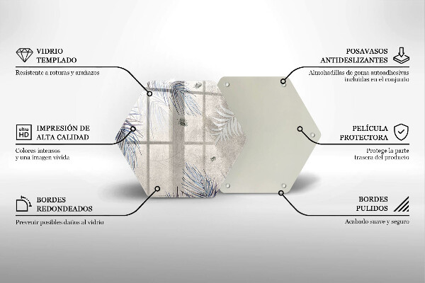 Tábua de vidro Folhas sutis