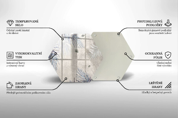 Tábua de vidro Folhas sutis