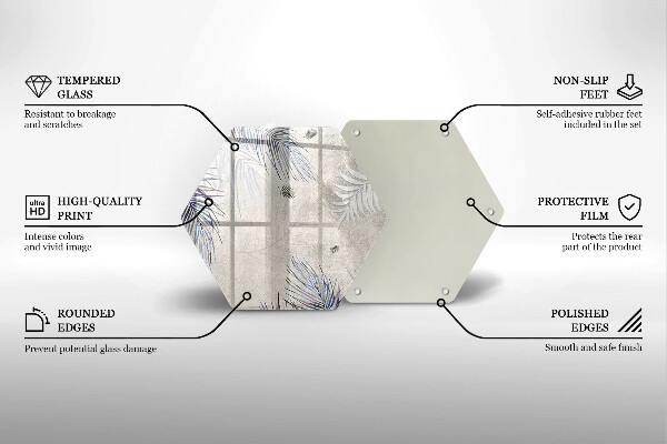 Tábua de vidro Folhas sutis