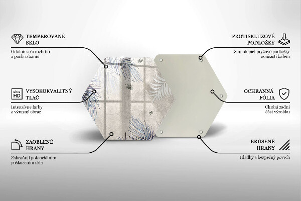 Tábua de vidro Folhas sutis