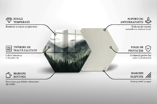 Tábua para corte Paisagem de floresta e neblina