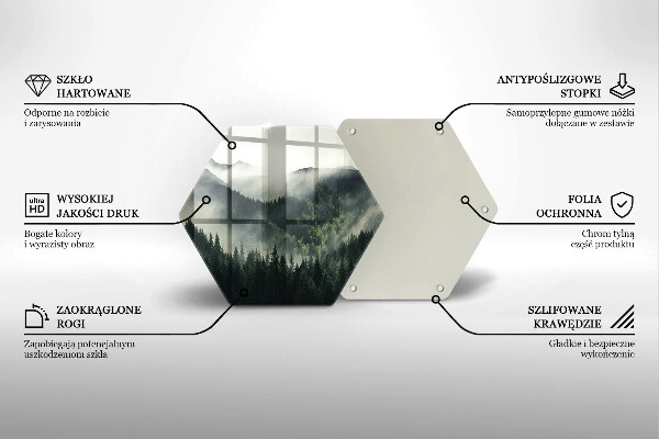 Tábua para corte Paisagem de floresta e neblina