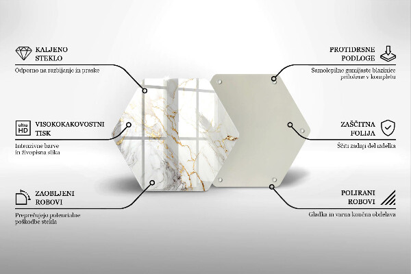 Tábua de cortar Mármore claro com dourado