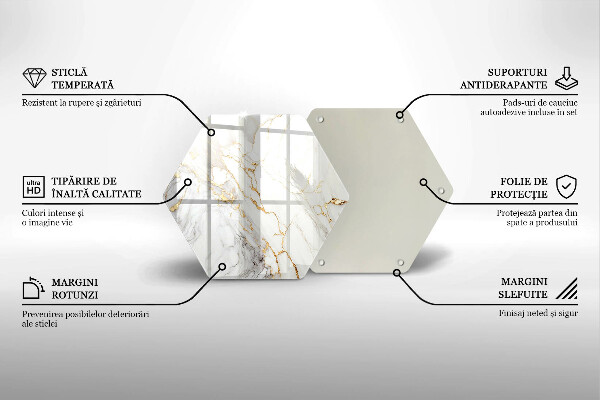 Tábua de cortar Mármore claro com dourado