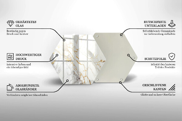 Tábua de cortar Mármore claro com dourado