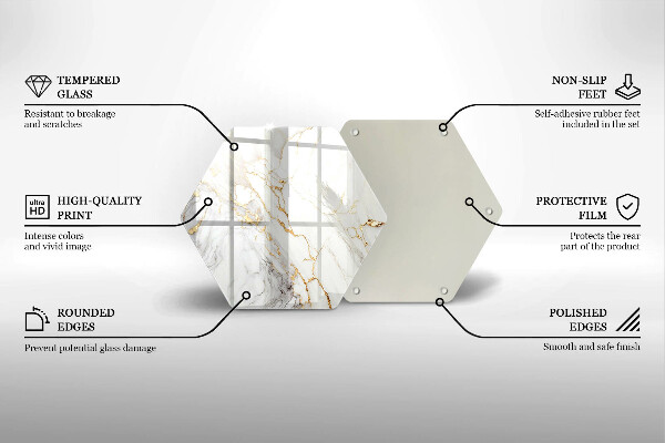Tábua de cortar Mármore claro com dourado
